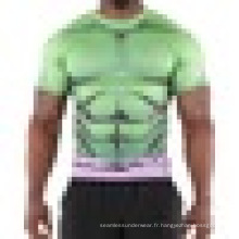 hulk super héros rash guard compression porter demi-manche pour hommes et femmes